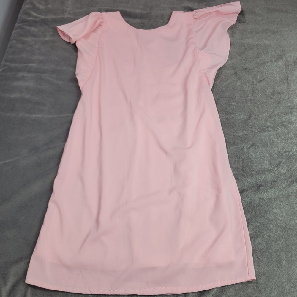 Laundry by Shelli Segal Girl Pink Flutter Sleeve Shift Dress Size 10 Blush Party